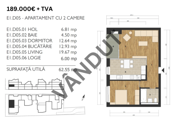 Apartament de vanzare M99 E1D05 vandut