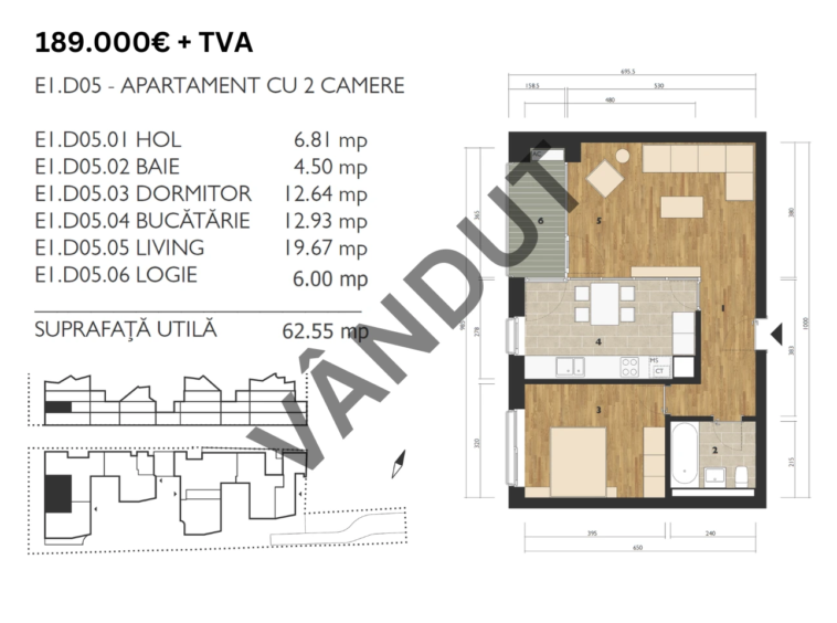 Apartament de vanzare M99 E1D05 vandut