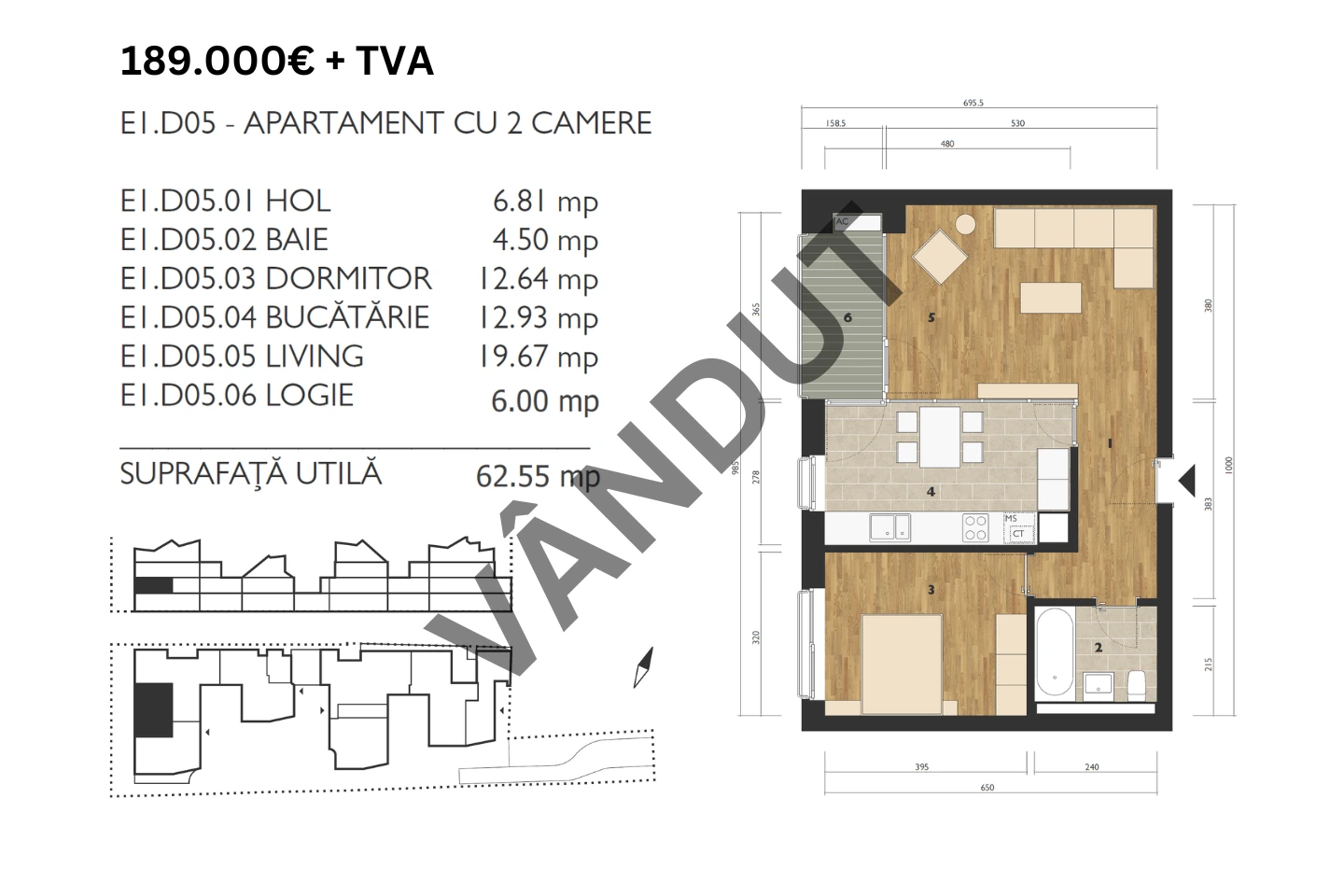Apartament de vanzare M99 E1D05 vandut